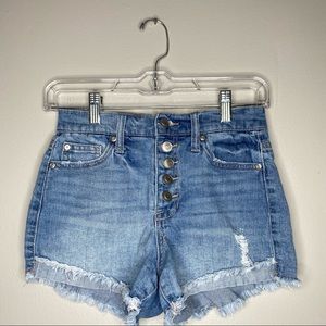 Altar’d State Button Fly Raw Hem Shorts Size 25